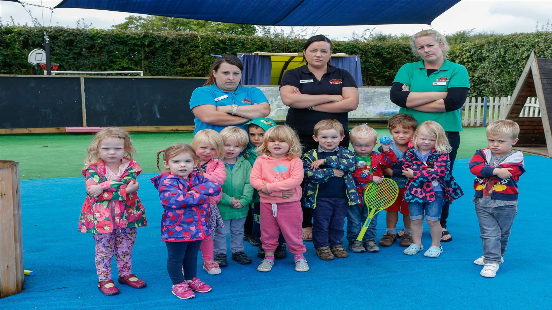 Staff and children are angry their outdoor play equipment has been stolen. Picture: Matthew Walker