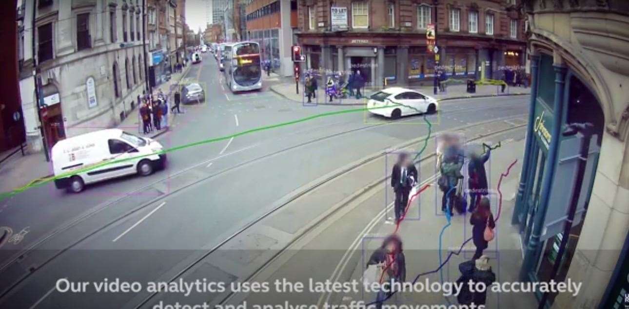 A screenshot from a Vivacity video showing how the cameras could work Picture: YouTube/Vivacity