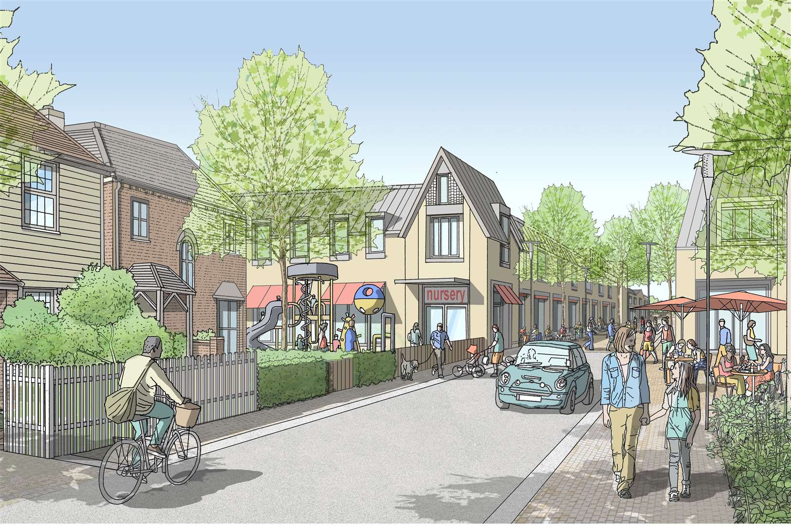 Artist's impressions of how the Otterpool Park development could look with street scenes designed as part of the masterplan application. Picture: Folkestone and Hythe District Council