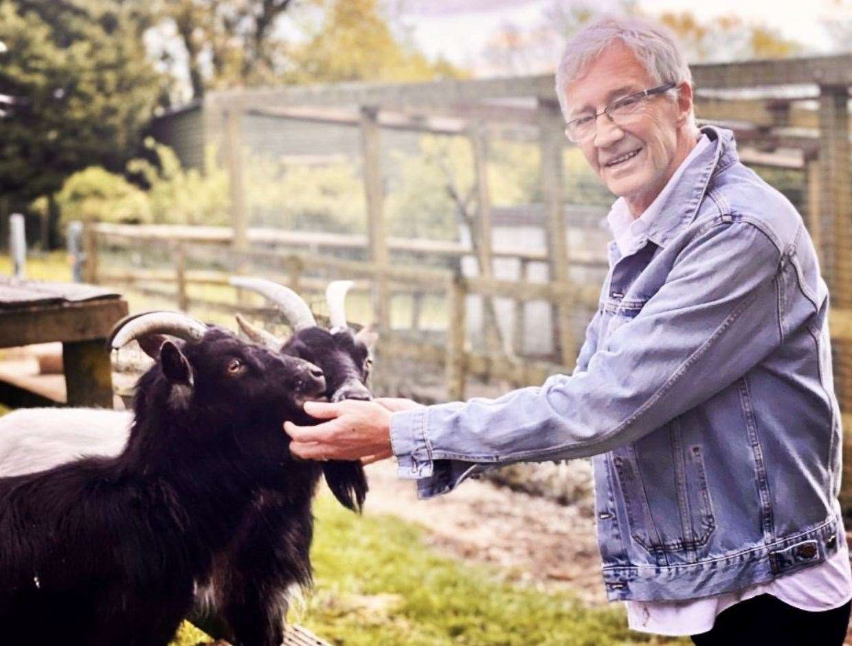 Paul O'Grady's pet goats Maleficent and Beebo have died two months after the star passed away. Picture: Instagram/Andre Portasio
