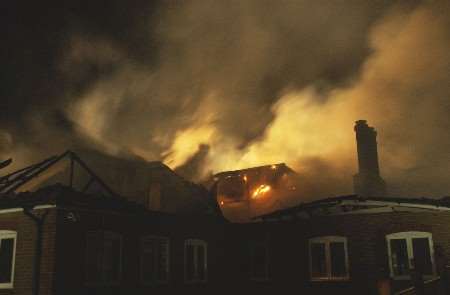 The fire destroyed two-thirds of the clubhouse. Picture: PAUL DENNIS