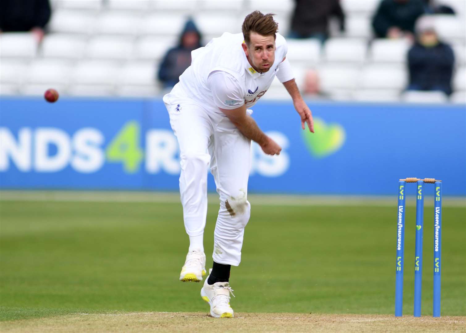 Matt Quinn - picked up two wickets for Kent on day three at Northants. Picture: Barry Goodwin