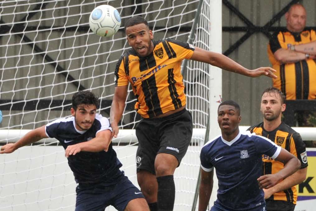 Kevin Lokko on his final Maidstone appearance against Southend U21s Picture: Steve Terrell