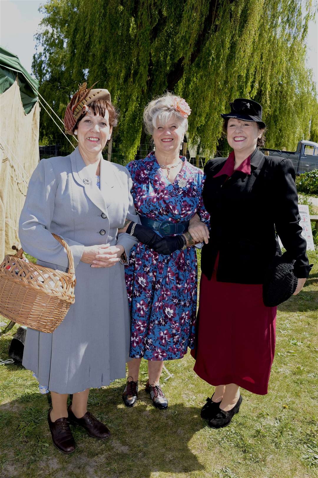 Period costume is encouraged: War Ladies Jackie Adgie, Jan Thwaites and Jan Thompson at a previous Sandwich Salutes The 40s event.