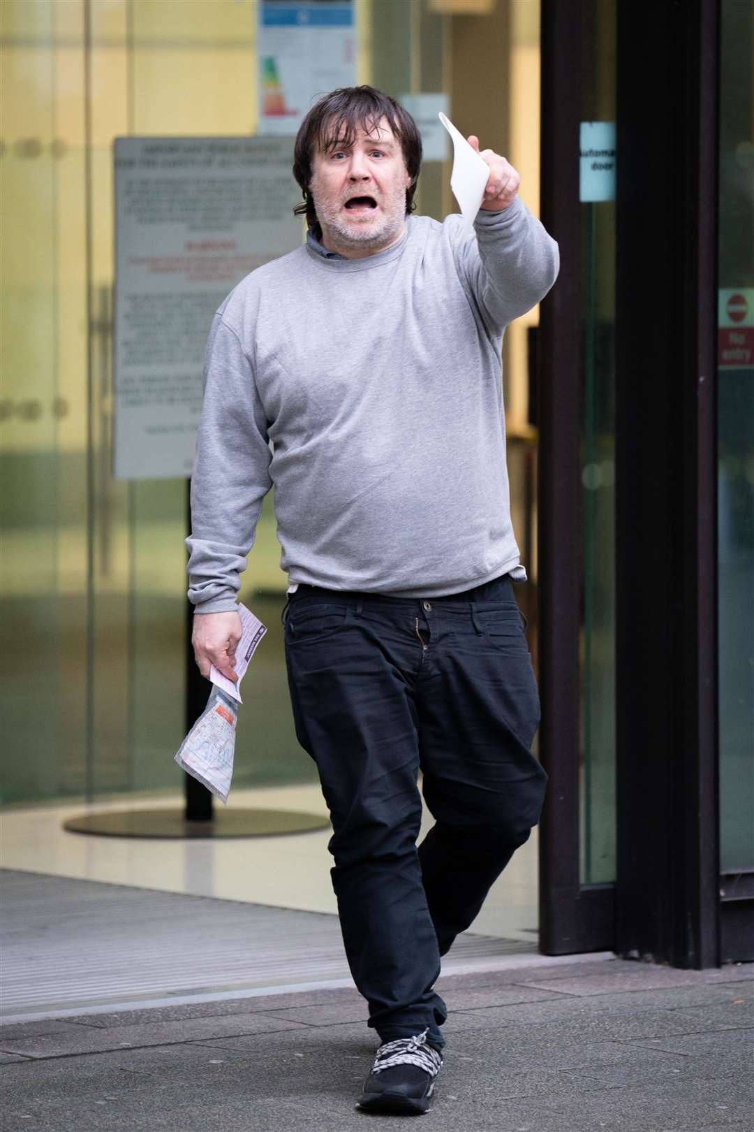 James Phillips, 46, leaving Westminster Magistrates’ Court in February (PA)