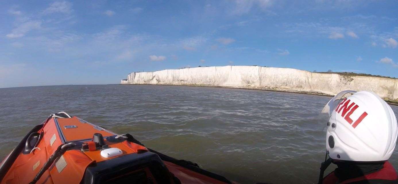 Walmer RNLI on exercise south of St Margaret's Bay in mid-April Picture: Walmer RNLI
