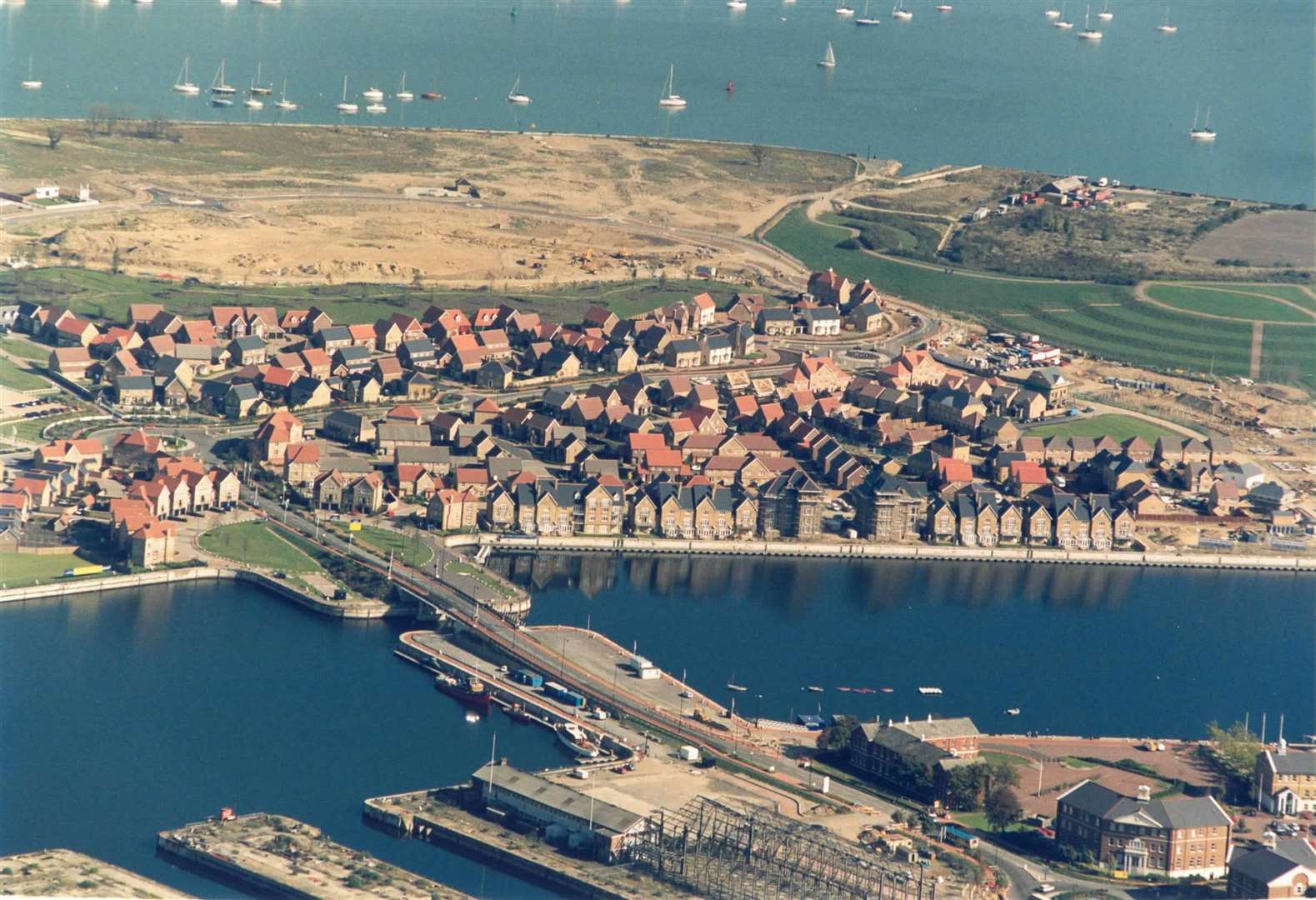 An aerial view of St Mary's Island, dated October 1999