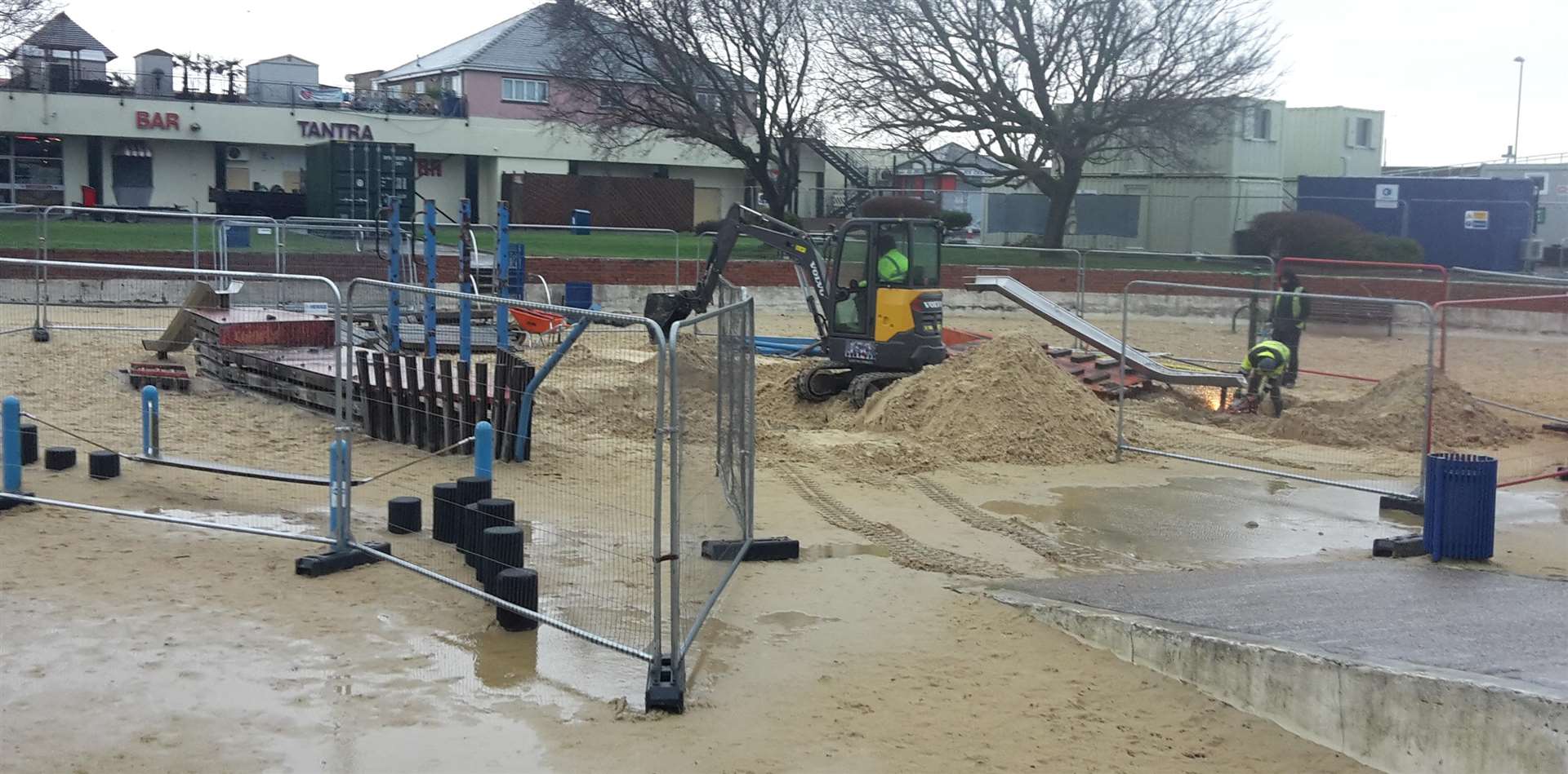 A digger and angle grinder were brought in to replace the 33-year-old equipment