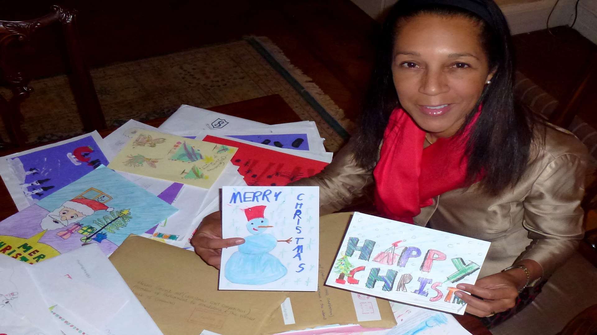 Which one will MP Helen Grant finally choose? She asked primary school pupils in her constituency to design her a Christmas card for her Parliamentary mail-out and received some 600 entries