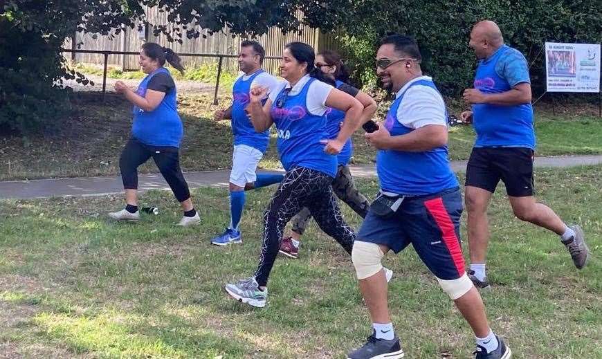 Members of the Maidstone Malayalee Association undertake a 5km run to support MTW NHS charity