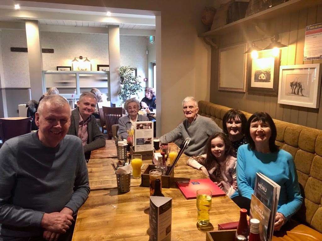 Hilda Luck celebrated her birthday at the Queen's Head in Wigmore