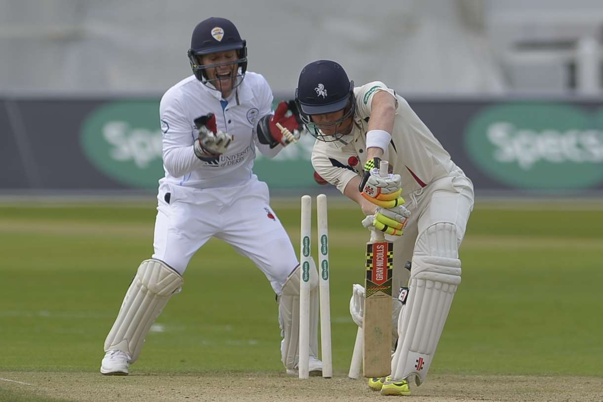 Sam Billings bowled by Tony Palladino. Picture: Barry Goodwin