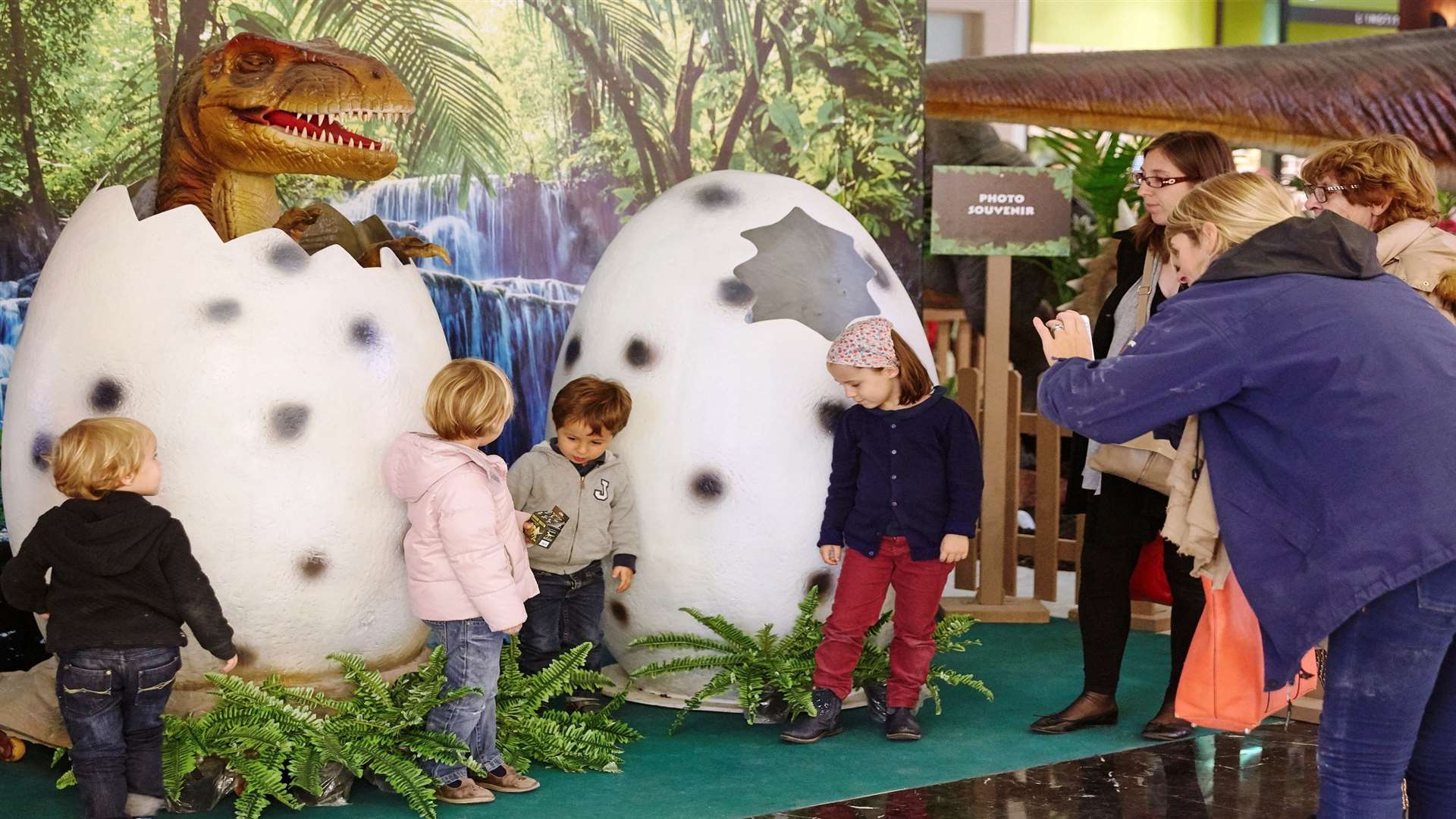 Children can have a picture taken with a baby dino