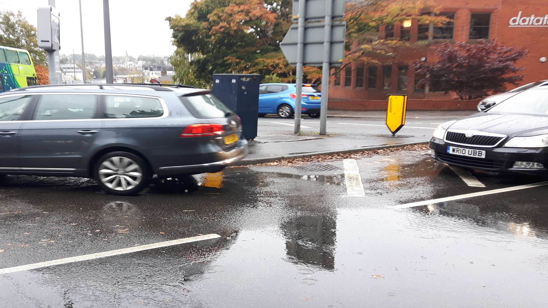 Queues built around Maidstone's gyratory after flooding and crashes