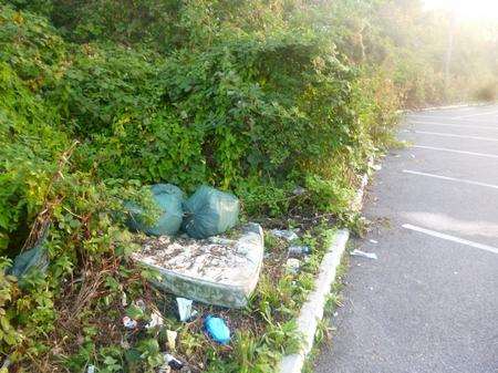Flytipping in East Farleigh Station car park