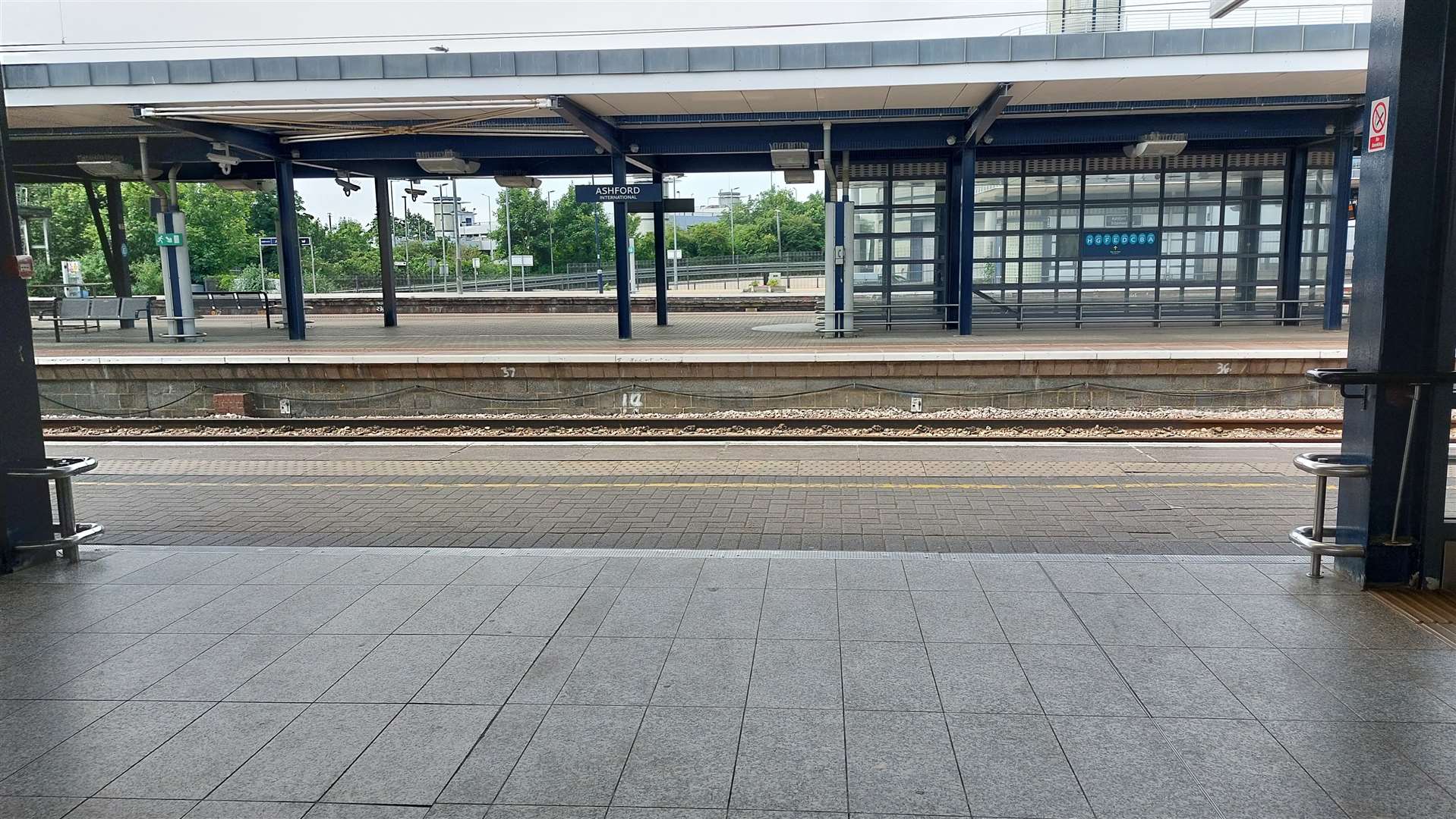 Empty platforms during June's strike as commuters were told not to travel