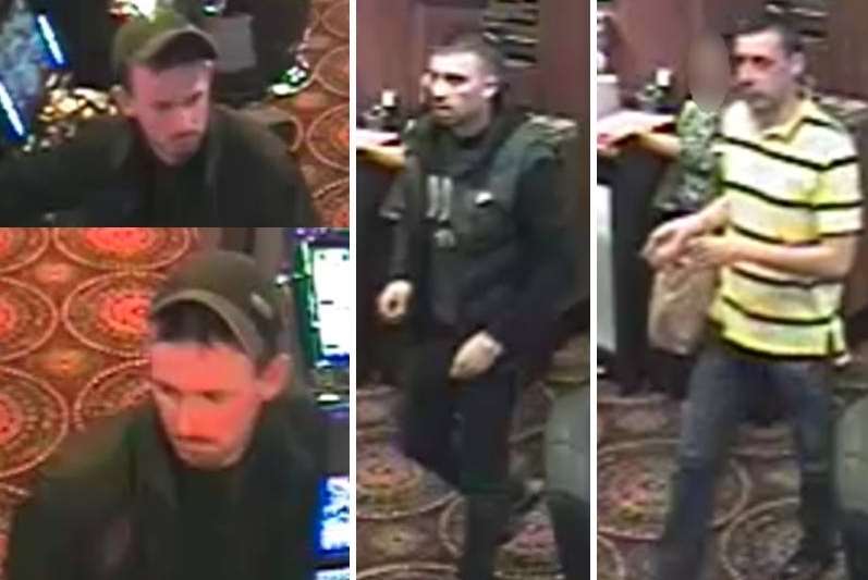 CCTV images of three men police want to speak to in relation to a theft in Dartford High Street