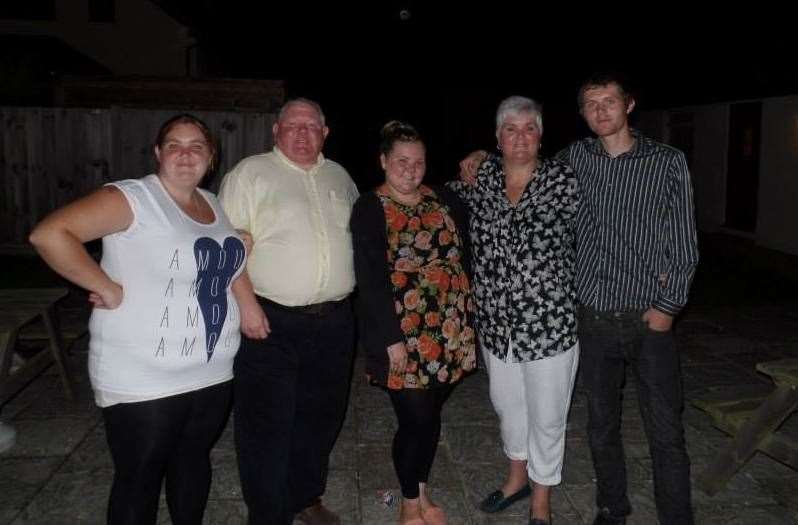 Missing Alex Holland (far right) with his parents Mark and Rachel and two older sisters, Victoria and Louise