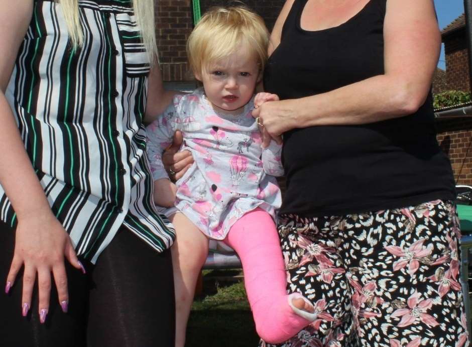 Sheppey toddler Dolly-Rose Gordon was left in agony