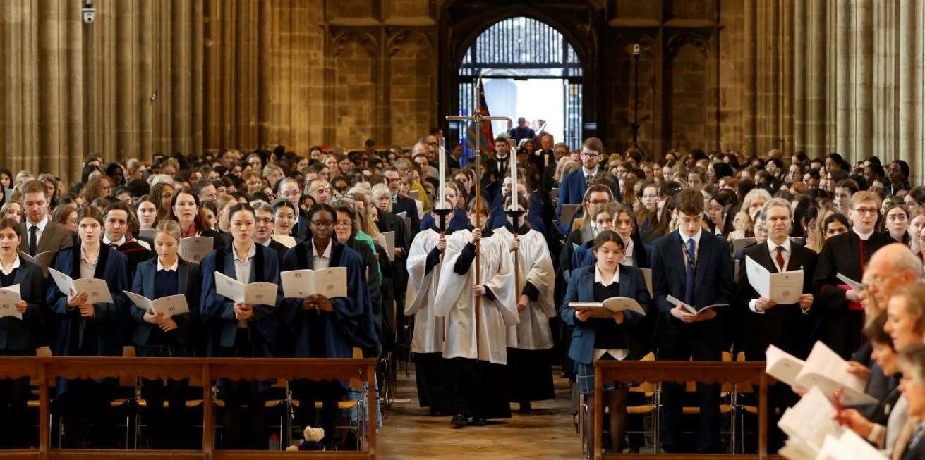 A view of Benenden School's centenary service which took place at Canterbury Cathedral. Pictures: Benenden School