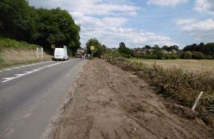 The missing hedge on the A25 at Borough Green