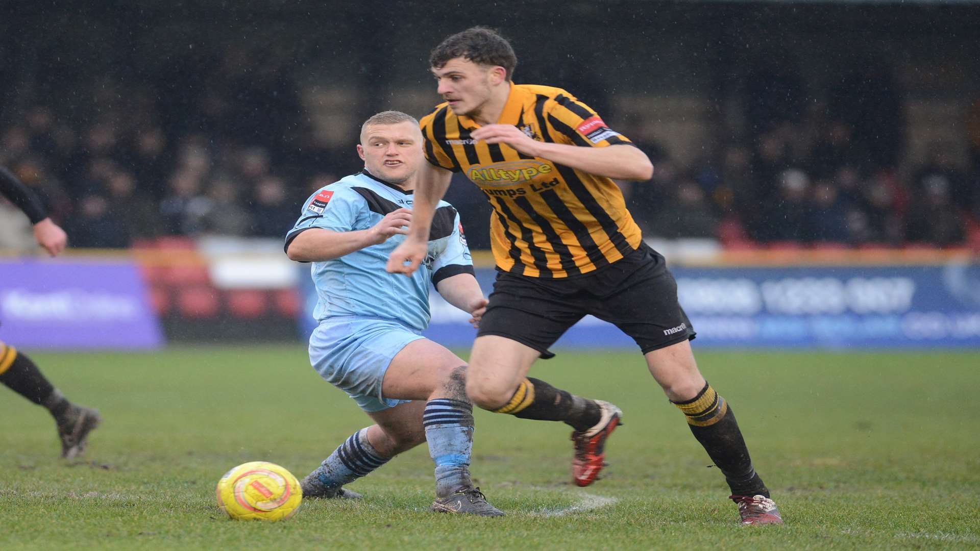 Harry Smith on the ball for Folkestone Picture: Gary Browne