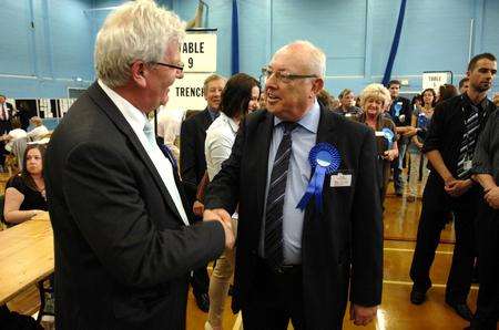 Tonbridge and Malling Parish and Borough Council Election Count, Larkfield Leisure Centre, Larkfield. Conservatives Russ Taylor and Mike Parry-Waller gain Larkfield North from the Lib Dems.