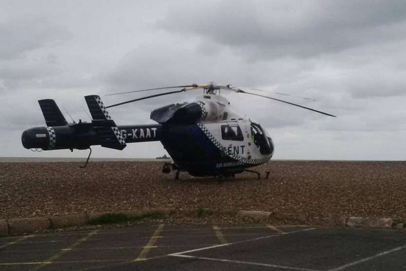 The air ambulance landed on Herne Bay seafront