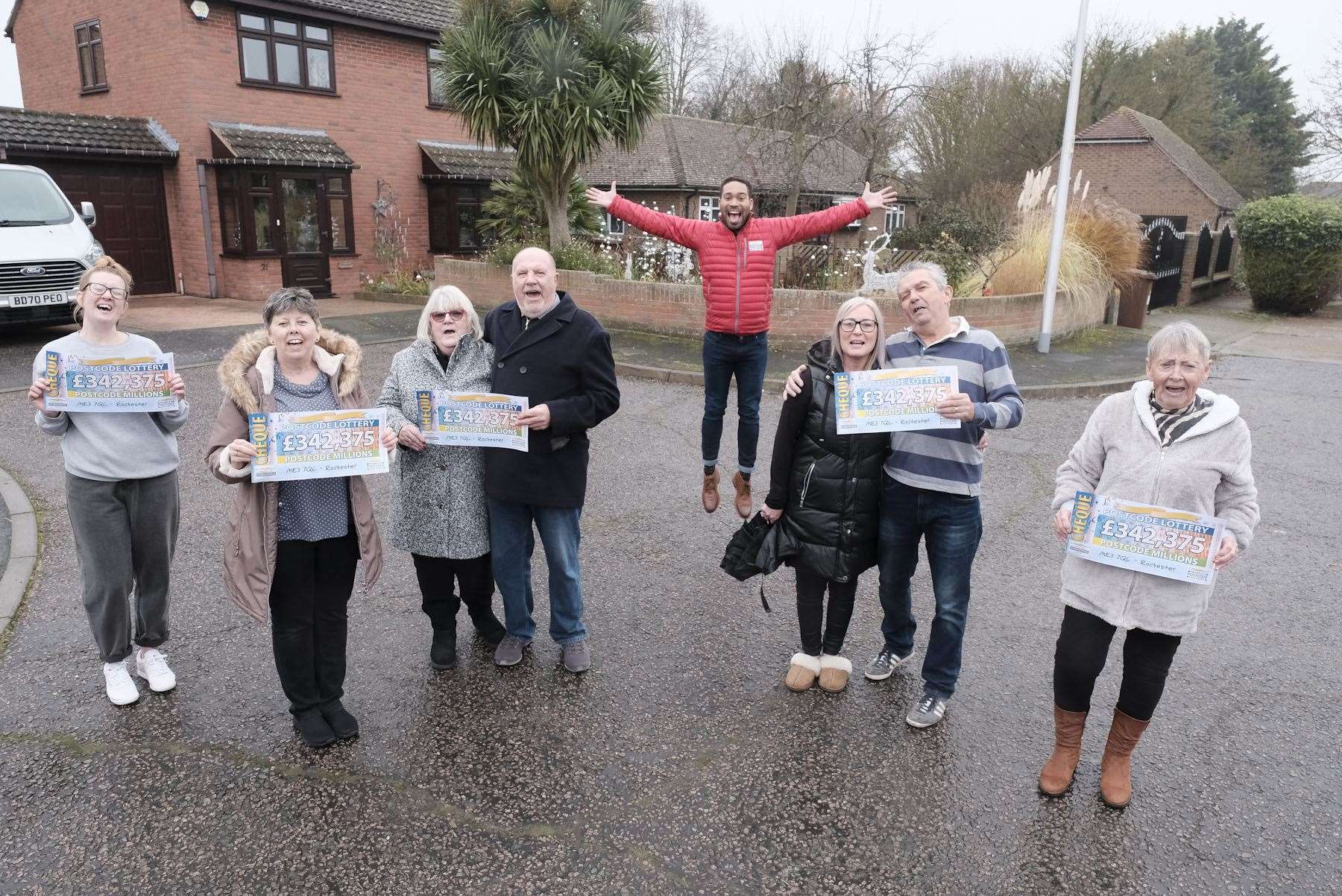 Winners in the People's Postcode Lottery in Cliffe, near Rochester are celebrating an early Christmas present after winning in the People's Postcode Lottery splitting a prize pot of £8.4m. Picture: People's Postcode Lottery