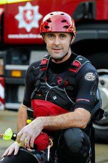 Crew manager at Sheppey fire station Jim Ashby, who has been accepted to be on the rescue team at the Olympics for white water canoeing, kayaking and mountain biking