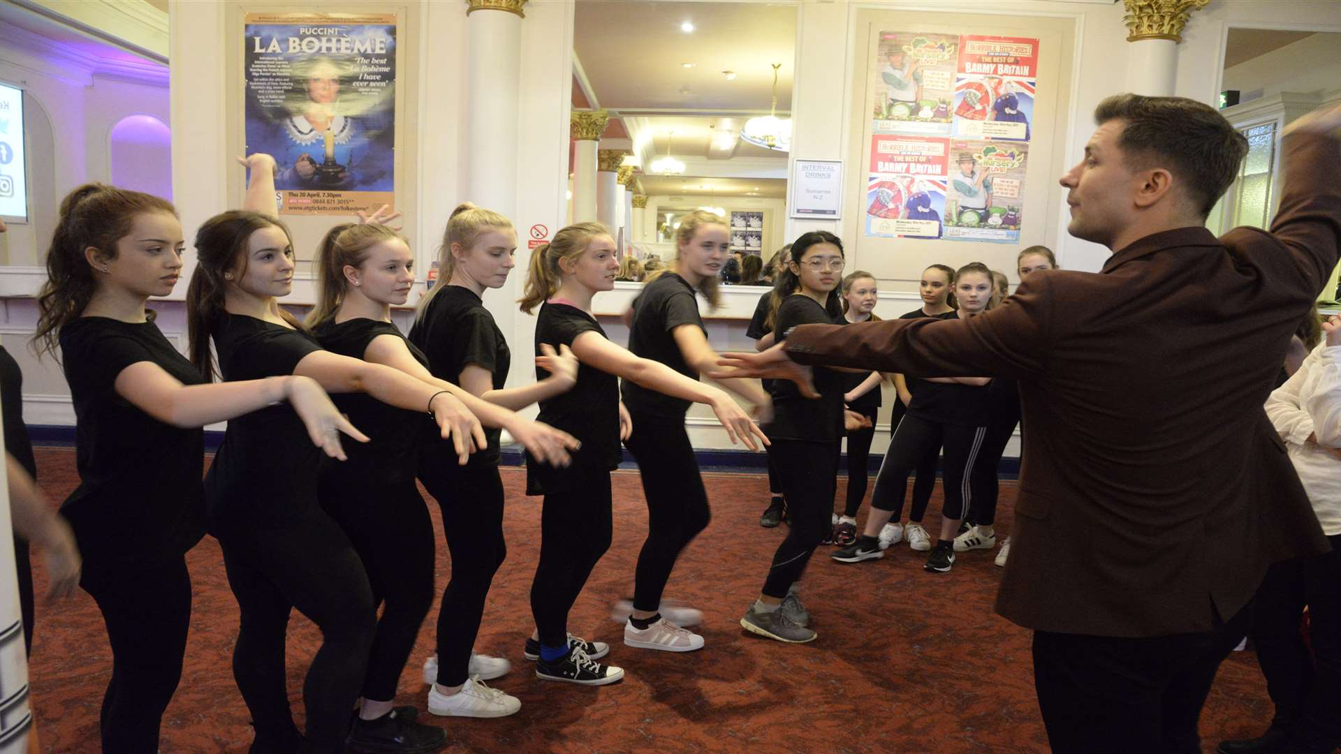 Pasha puts pupils from Julie's Dance School through their paces in rehearsals at Leas Cliff Hall in Folkestone