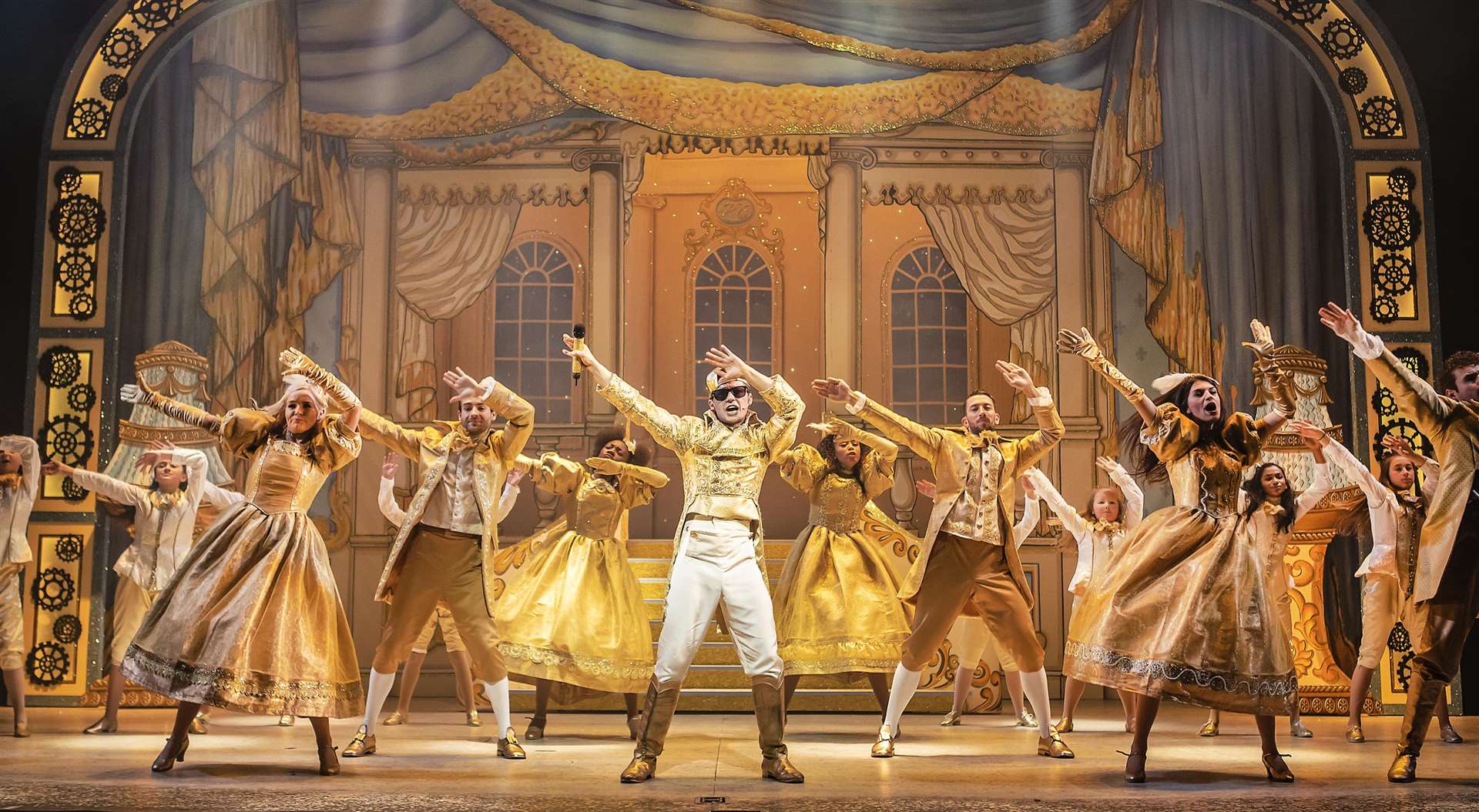 Harry Reid gets everyone dancing in Cinderella at the Marlowe Theatre Picture: Pamela Raith