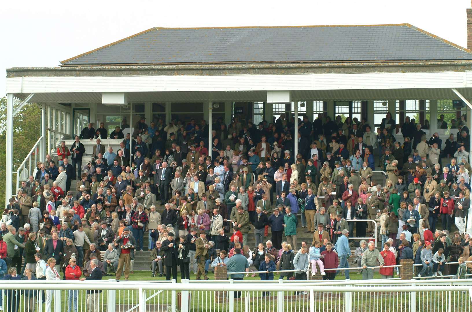 Packed stands at the Folkestone races