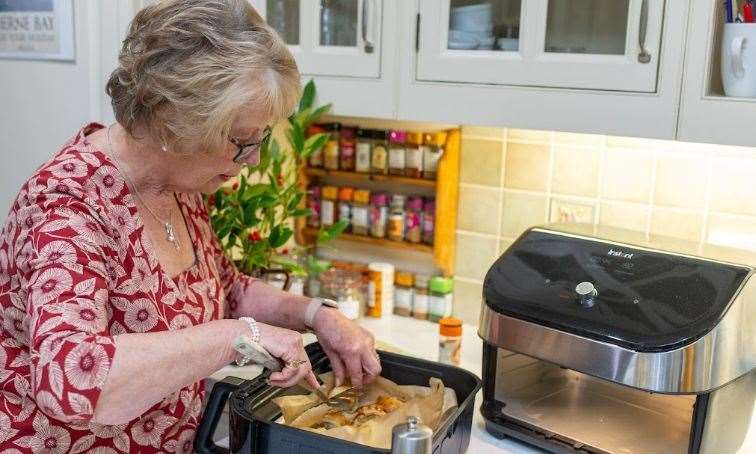 Beverley Jarvis of Ashford, plans to cook Christmas dinner with an air fryer. Picture: SWNS
