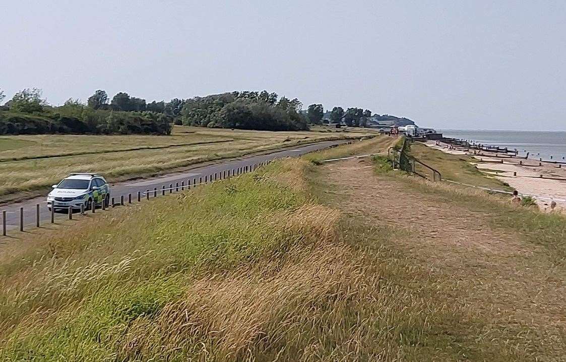 Leysdown beach was closed by police on the hottest day of the year. Picture: Tracy Ryan