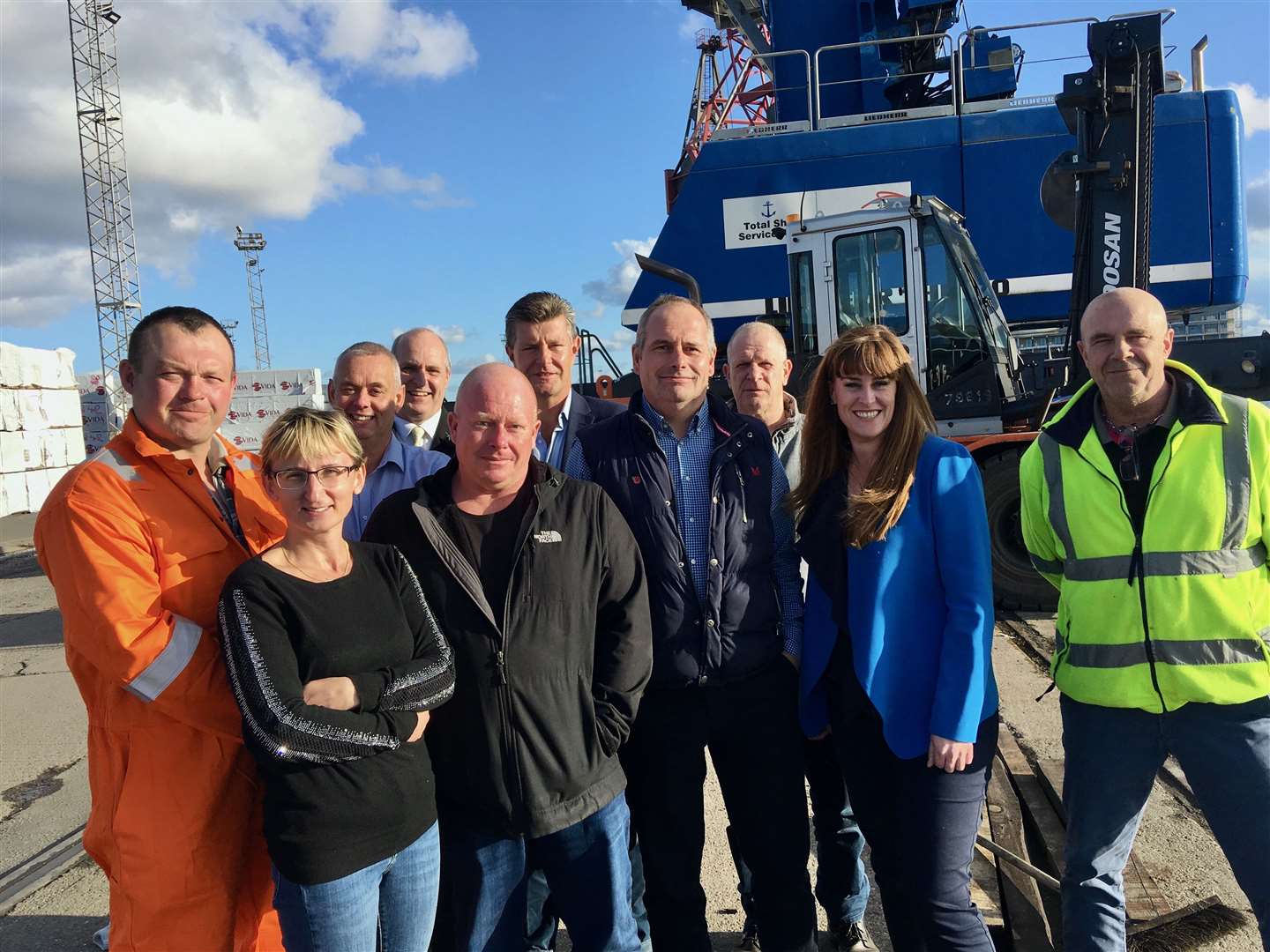 Ms Tolhurst and workers at Chatham Docks