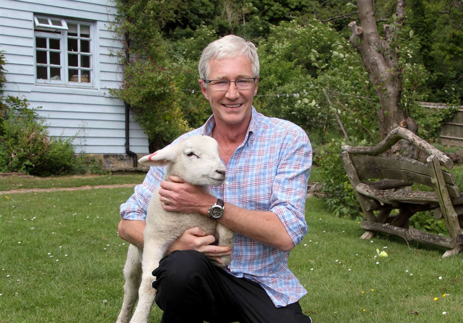 Paul with Winston the lamb