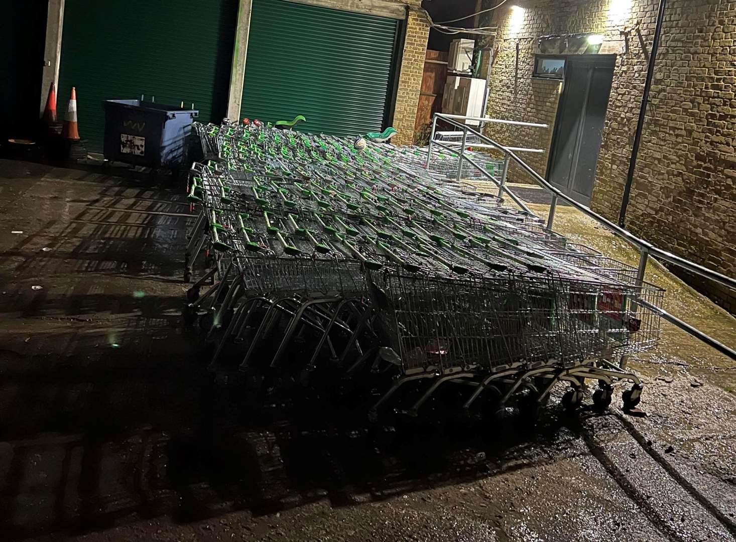 Trollies being held at Swanley Town Council's compound