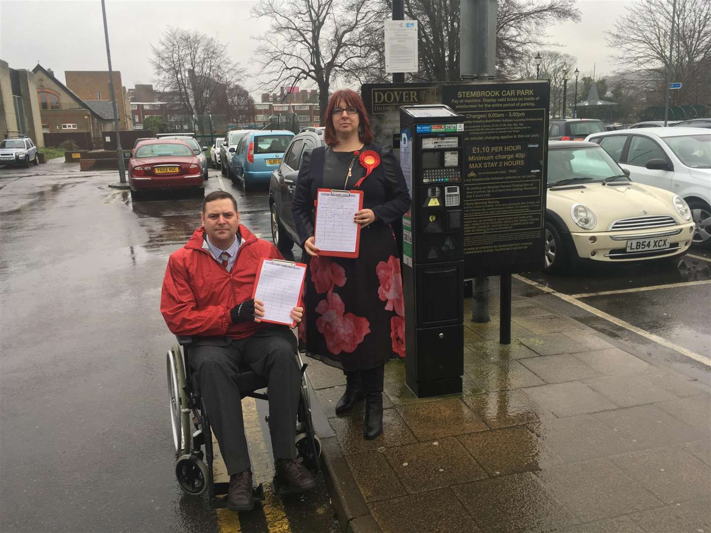 Cllr Charllie Zosseder, who put forward the motion, with colleague Ian Palmer at Stembrook car park. (1072558)