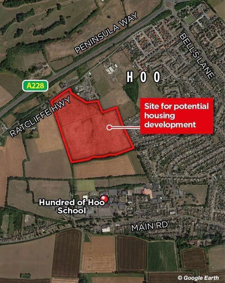 The proposed development would see 240 homes built in Hoo