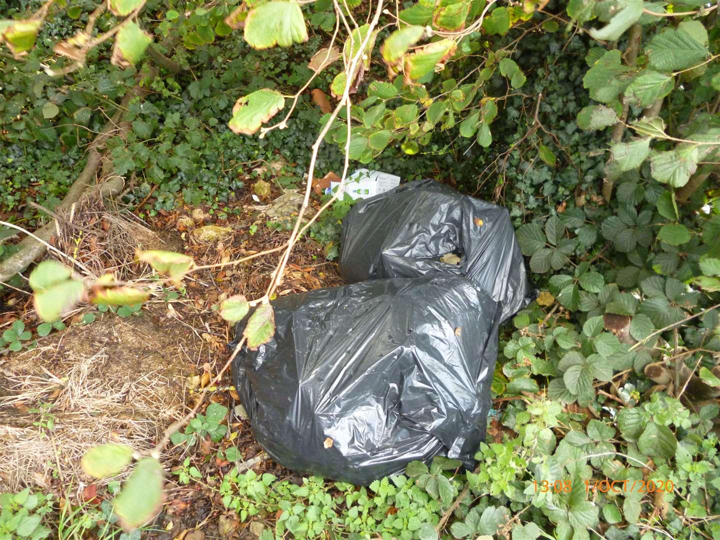 Tow bags of rubbish were found in Capel-le-Ferne. Picture: Dover District Council