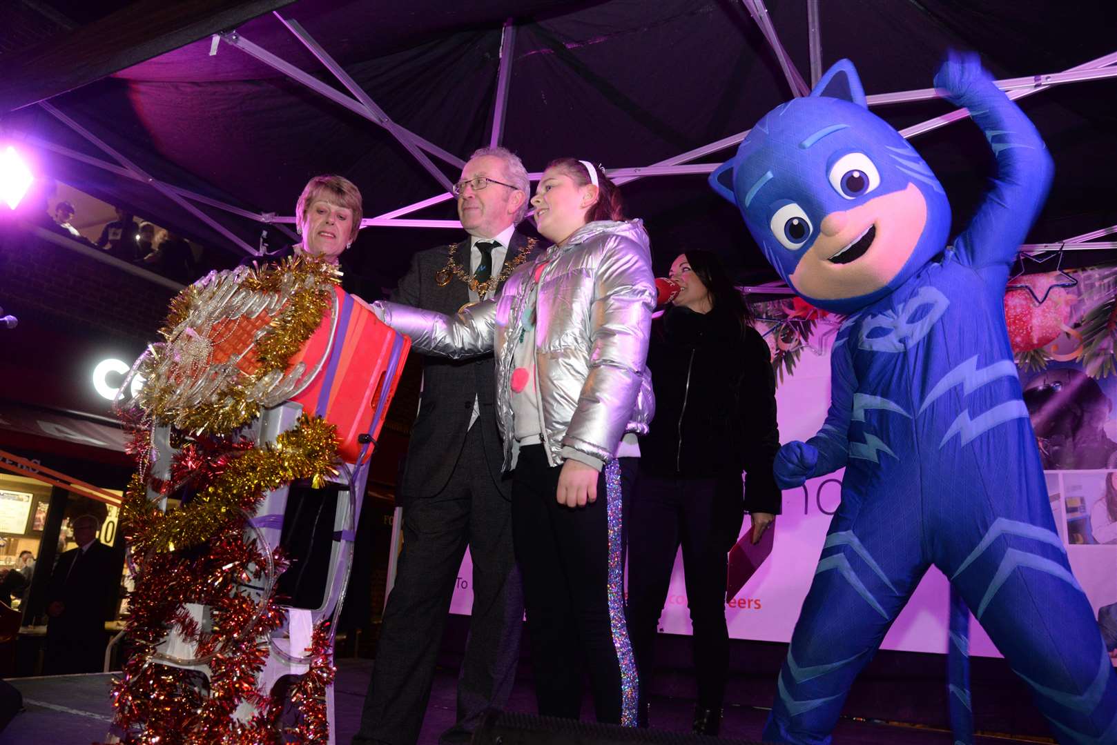 The Mayor and Mayoress at the Gillingham Christmas lights switch-on