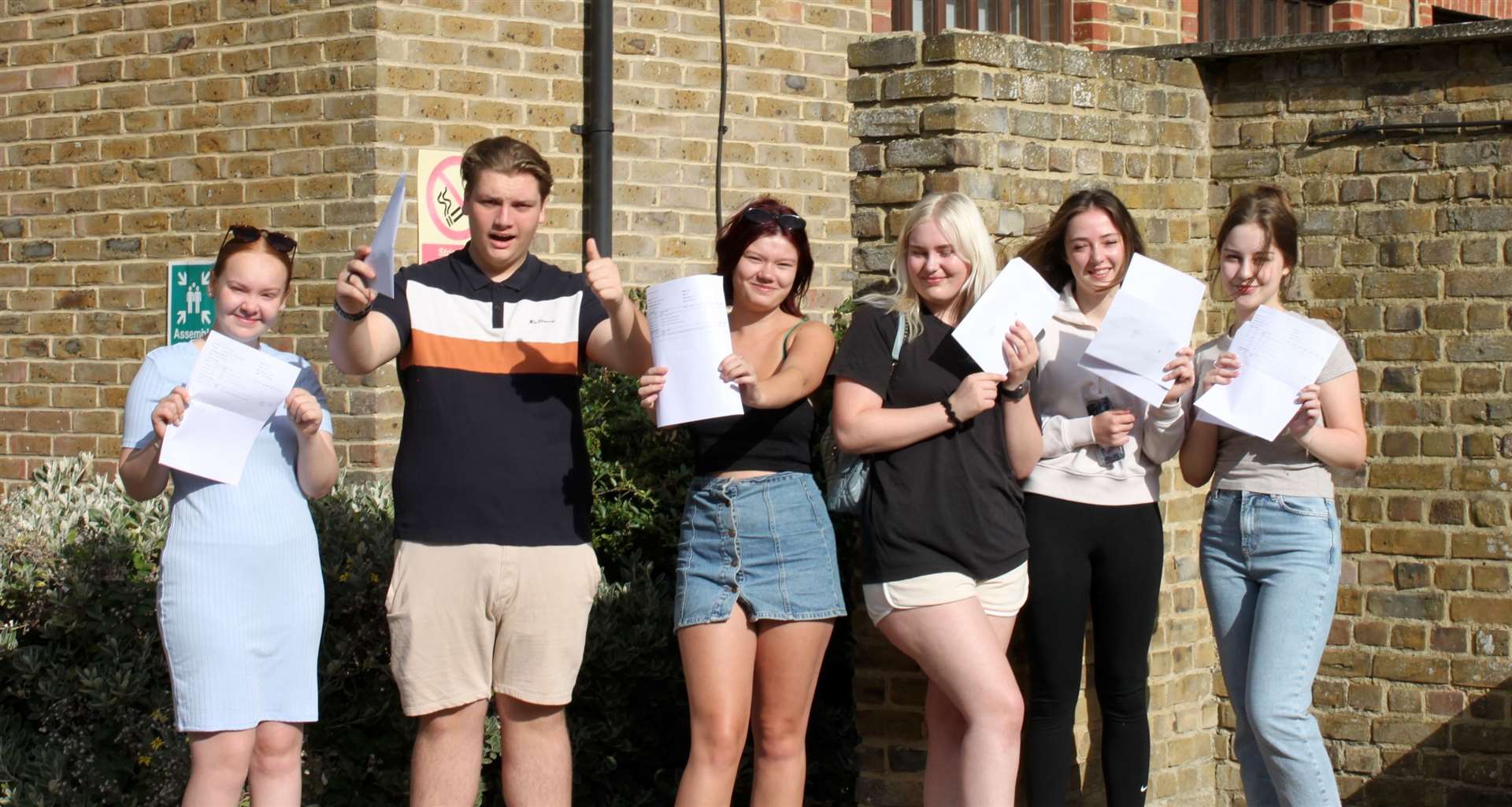 Students at Ursuline College in Westgate-on-Sea receiving their A-level and BTEC results