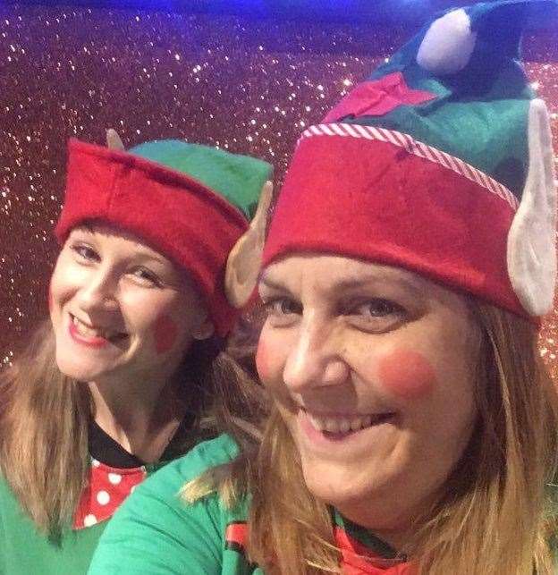 Kayleigh Carina, left, with Sammie Searle, right, as the elves