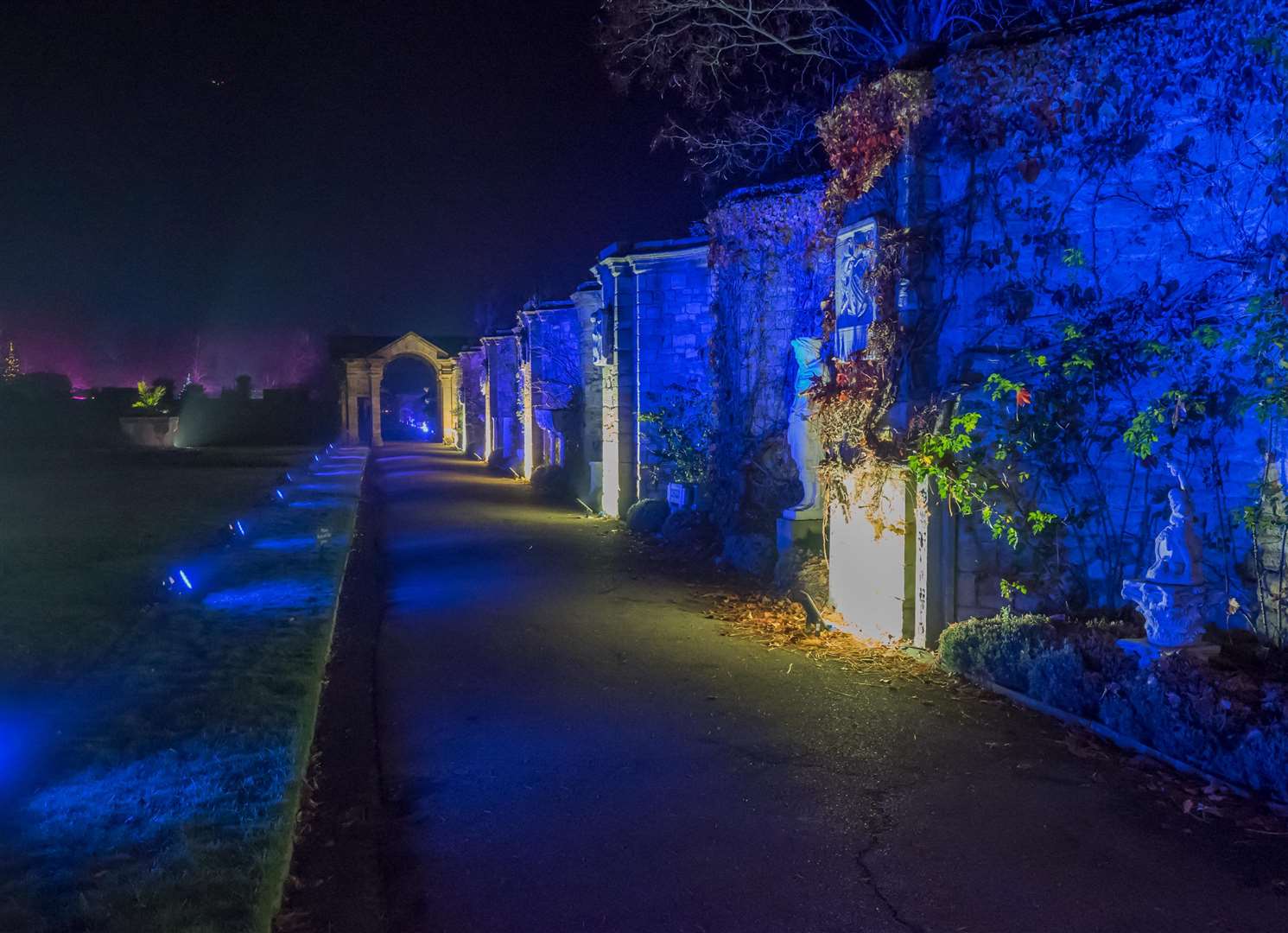 Hever Castle and its grounds are lit up this Christmas