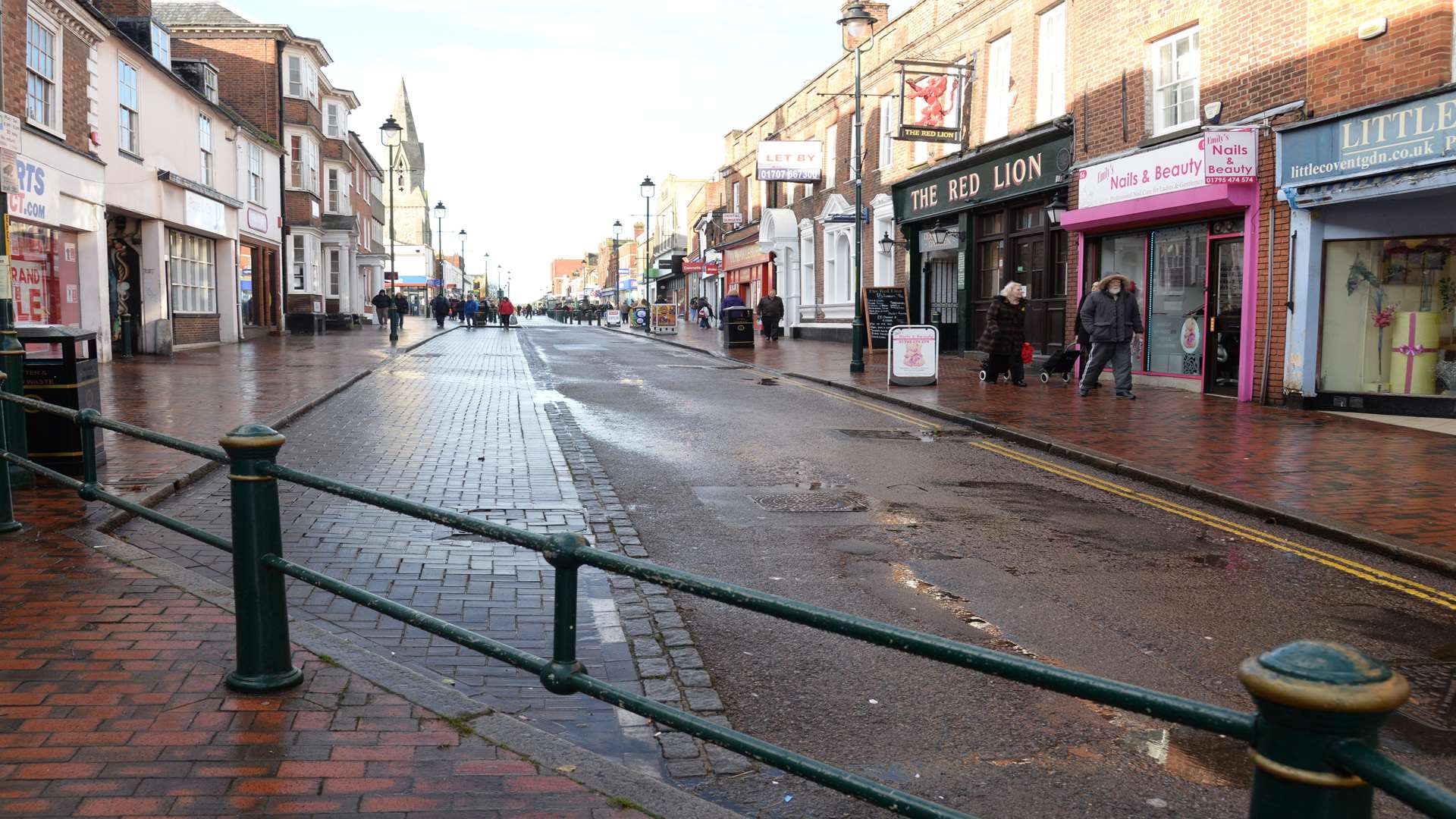 Ghost town: Sittingbourne High Street closed to traffic on Friday. Picture: Chris Davey FM5040249