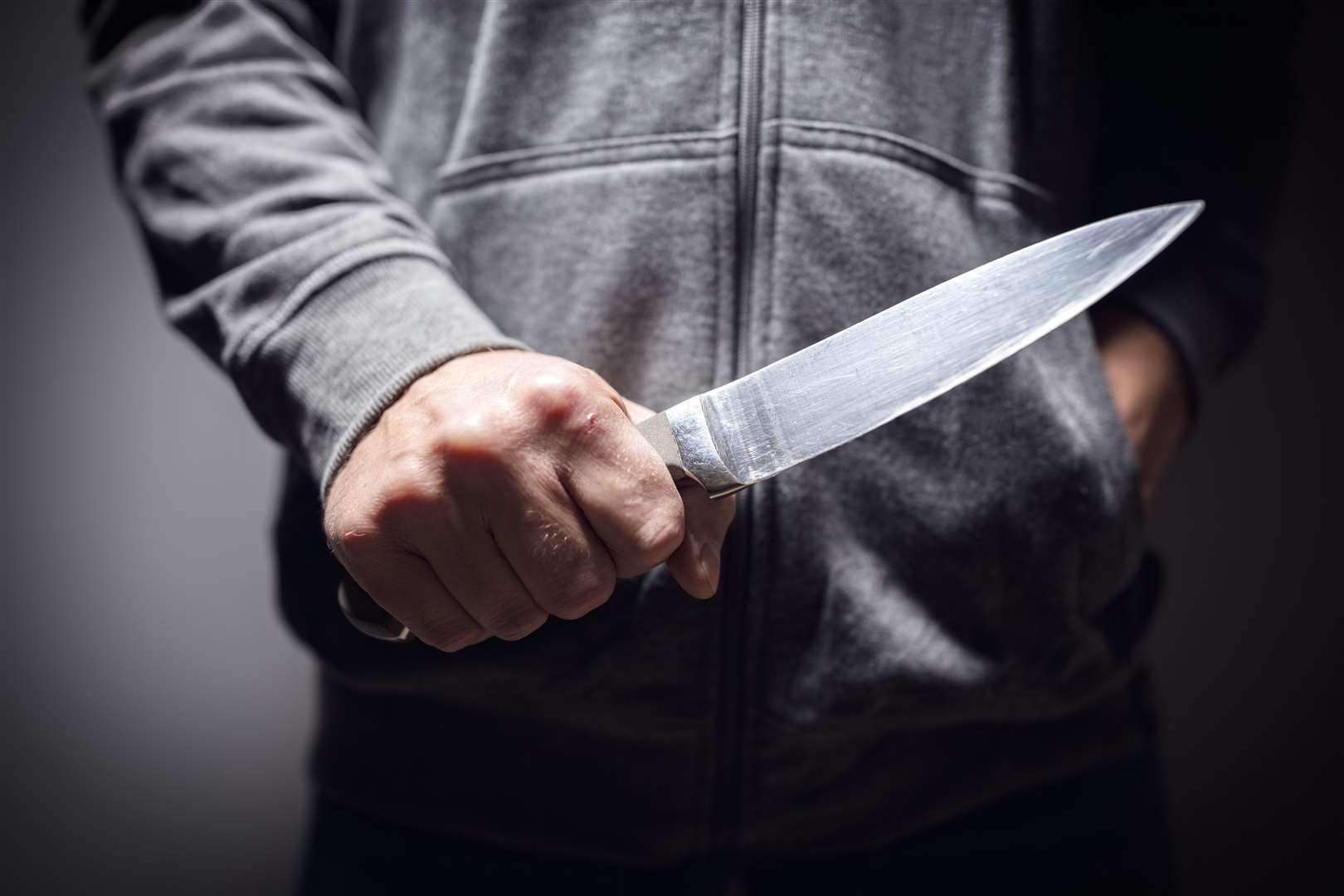 A teenager was arrested on suspicion of affray and carrying a knife