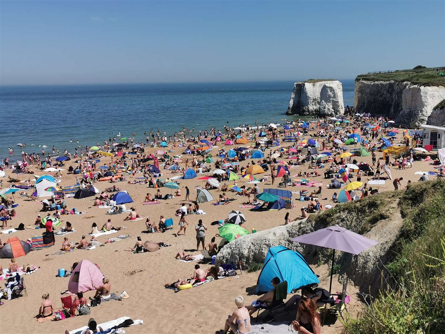 Busy Botany Bay in Broadstairs last summer