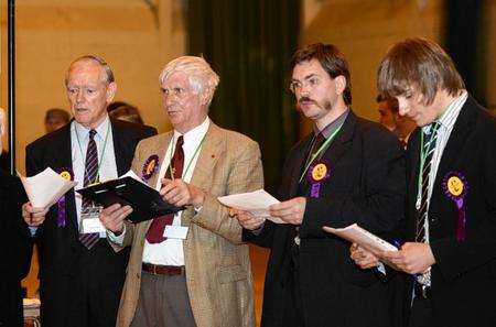 UKIP candidates at the Ashford and Tenterden count.