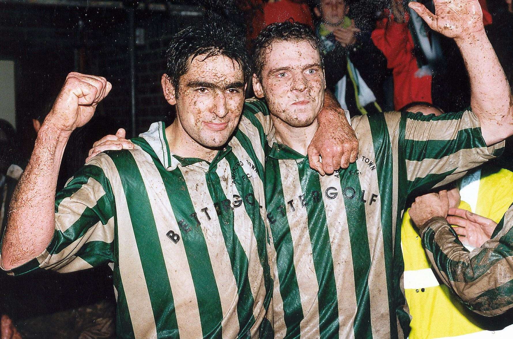 Ashford Town legends Dave Arter and Nicky Dent – goalscoring machines back in the 1990s